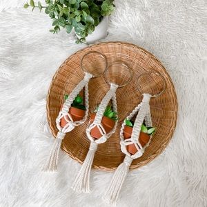 Mini macrame car plant hanger